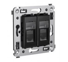 Розетка RJ-45 в стену Avanti двойная черный квадрат (4402294)