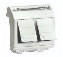 Розетка RJ-12 Brava 2 разъема 2 модуля слоновая кость (75122S)