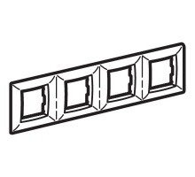 Рамка на 2+2+2+2 модуля (четырехместная), сл. кость (75014O)