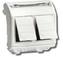 Розетка RJ-45 Brava 2 модуля слоновая кость (75643S)
