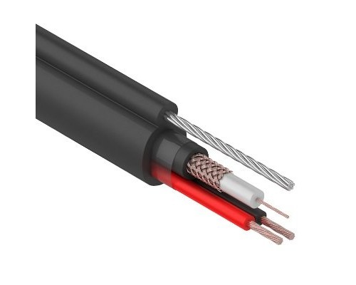 КВК-П-2+2x0,75 мм², +ТРОС (Cu/Cu) черный REXANT (01-4107)
