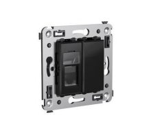 Розетка RJ-45 в стену Avanti одинарная черный квадрат (4402463)