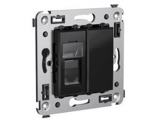 Розетка RJ-45 в стену Avanti одинарная черный квадрат (4402463)
