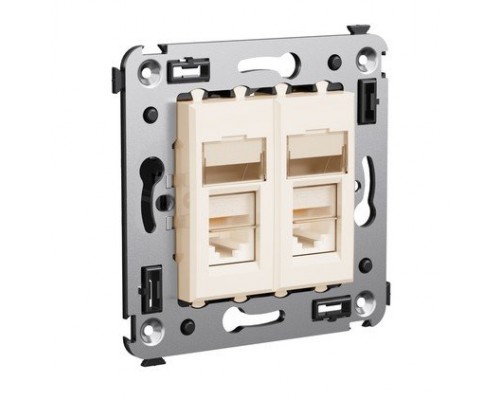 Розетка RJ-45 Avanti в стену двойная экранированная ванильная дымка (4405364)
