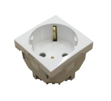 Розетка 2к+З (45х45), белая (45131 SBR)