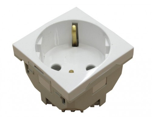 Розетка 2к+З (45х45), белая (45131 SBR)