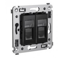 Розетка RJ-45 в стену Avanti двойная черный квадрат (4402464)
