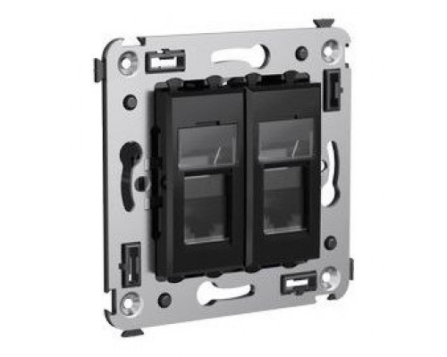 Розетка RJ-45 в стену Avanti двойная черный квадрат (4402464)