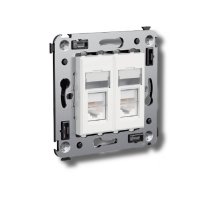 Розетка RJ-45 в стену Avanti двойная белое облако (4400394)