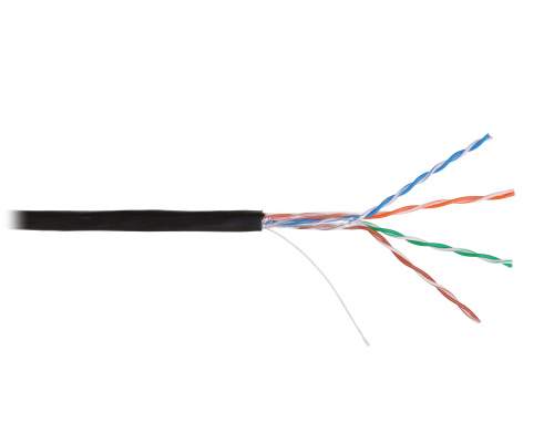 U/UTP 4pair, Cat6, Solid, Out, PE (4641B-BK)