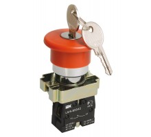 Кнопка LAY5-BS142 Грибок с ключом D22мм (BBG50-LAY5-K04)