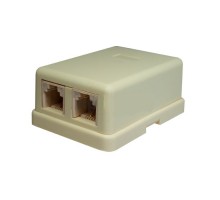 Розетка настенная RJ-11, 6P4C, 2 порта (10-0306)