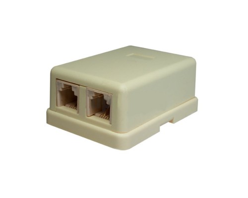 Розетка настенная RJ-11, 6P4C, 2 порта (10-0306)