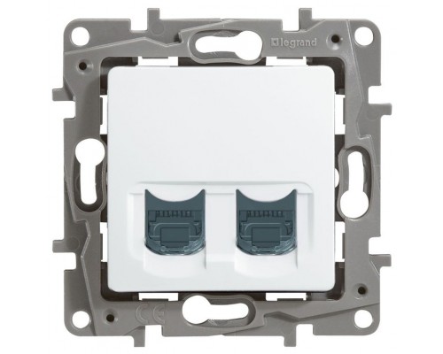 Розетка 5e, UTP, 2хRJ45, 2 модуля ETIKA, белая (672255)