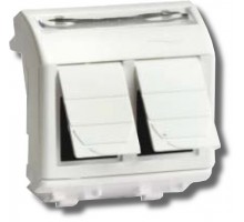 Розетка RJ-12 Brava 2 модуля белая (76122B)