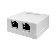 Розетка настенная RJ-45, 8P8C, Cat.5e, 2 порта, FTP (10-0308)