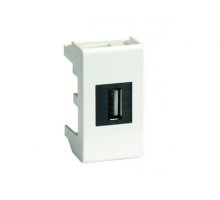 Розетка USB 2.0 Brava 1 модуль слоновая кость (75200S)