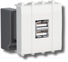 Розетка USB 2.1А Avanti 2 модуля ванильная дымка (4405542)