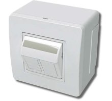 Коробка в сборе с 2 розетками RJ45, кат.5е, белая (10656)
