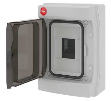 Щиток настенный с дверцей 4 модуля IP65 серый (85604)