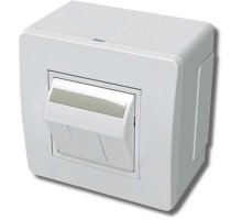 Коробка в сборе с 1 розеткой RJ45, кат.5е, белая (10665)