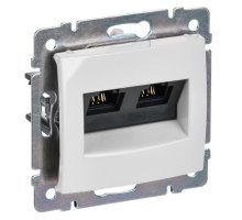 Valena розетка компьютерная 2xRJ45, Cat.5Е UTP, скрытой установки, белый (774231)