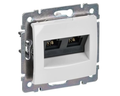 Valena розетка компьютерная 2xRJ45, Cat.5Е UTP, скрытой установки, белый (774231)