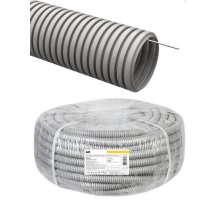 Труба ПВХ легкая серая с протяжкой D25 ELASTA (CTG20-25-K41-050I)