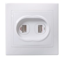 Розетка RJ11+RJ45 KVARTA кат.5е РК/Т12-КБ скрытой установки белый (EIK10-K01-DM)