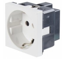 Розетка с з/к, без шторок LK45, белый (851304)