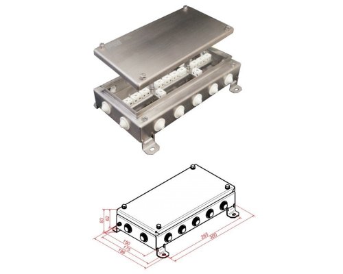 КМ-О (28к)-IP55-1530, 14 вводов, нержавейка