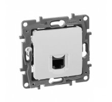 ETIKA розетка компьютерная RJ45, 5e UTP, скрытой установки, белая (672241)