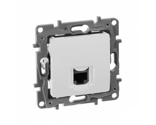 ETIKA розетка компьютерная RJ45, 5e UTP, скрытой установки, белая (672241)