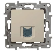 ETIKA розетка компьютерная RJ45, 5e UTP, скрытой установки, слоновая кость (672341)