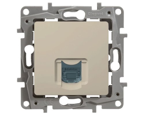 ETIKA розетка компьютерная RJ45, 5e UTP, скрытой установки, слоновая кость (672341)