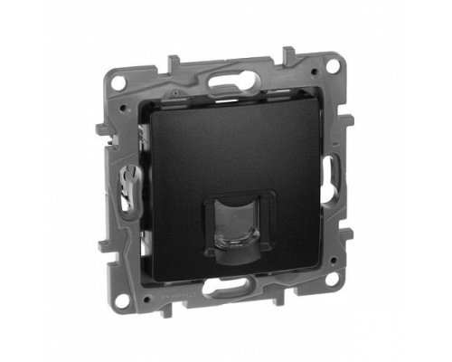 ETIKA розетка компьютерная RJ45, 6E UTP, скрытой установки, антрацит (672653)