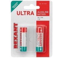 Ультра алкалиновая батарейка AA/LR6 1,5 V 2 шт. блистер REXANT (30-1025)