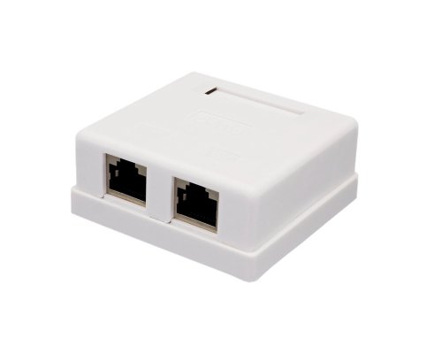 Розетка настенная RJ-45, 8P8C, Cat.6, 2 порта FTP (10-0353)