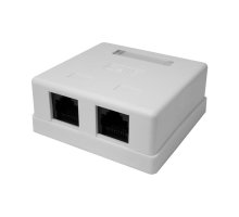 Розетка настенная RJ-45, 8P8C, Cat.6, 2 порта UTP (10-0310)