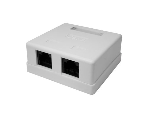 Розетка настенная RJ-45, 8P8C, Cat.6, 2 порта UTP (10-0310)