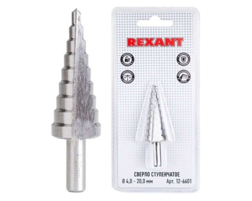 Сверло по металлу ступенчатое 4,0-20,0 мм 76 mm 62 HRC Kranz (KR-12-6601)
