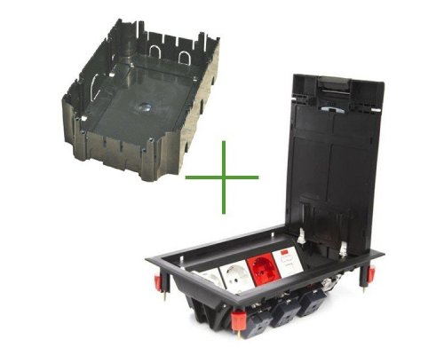Люк в пол на 8 постов (45х45мм) с суппортом и коробкой, пластик LUK/8P (70082)