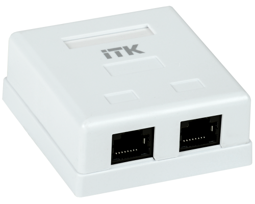 GENERICA Розетка информационная настенная RJ45 кат. 5Е FTP 2 порта (CS2-1C5EF-22-G)