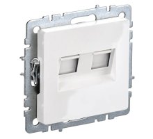 Розетка 2-местная RJ11+RJ45 BRITE РК/Т12-БрБ кат.5E белый (BR-KT20-O-1-K01)