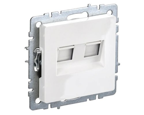 Розетка 2-местная RJ11+RJ45 BRITE РК/Т12-БрБ кат.5E белый (BR-KT20-O-1-K01)