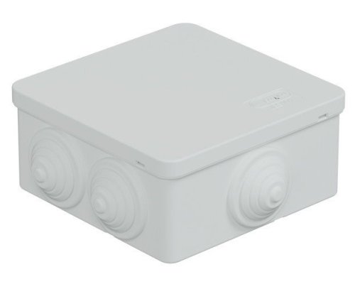 Коробка JBS101 100х100х55, 6 вых., IP55, белая (44037W-1)