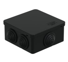 Коробка JBS101 100х100х55, 6 вых., IP55, черная (44037BL-1)