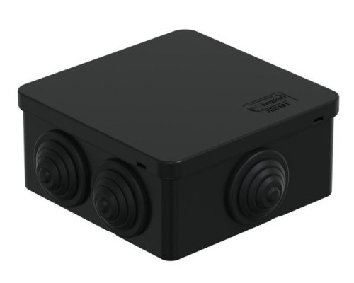 Коробка JBS101 100х100х55, 6 вых., IP55, черная (44037BL-1)