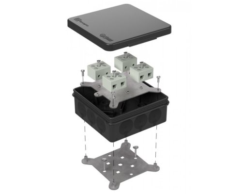 Коробка огнестойкая для о/п двухкомпонентная Е15-Е120 RAL9005 100х100х40 (60-0303-9005-FR10.0-8) (Промрукав)