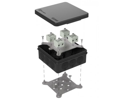 Коробка огнестойкая для о/п двухкомпонентная Е15-Е120 RAL9005 100х100х40 (60-0303-9005-FR6.0-8) (Промрукав)